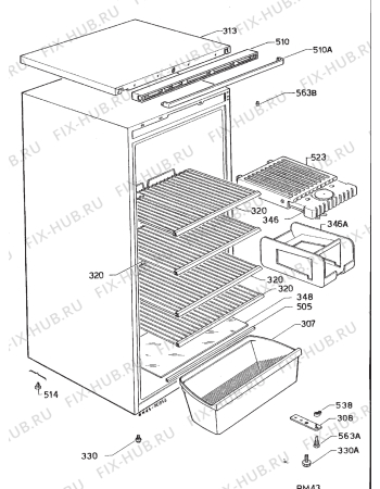 Взрыв-схема холодильника Zanussi DR83L - Схема узла Housing 001